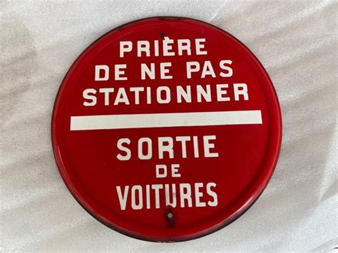 Pri Re De Ne Pas Stationner Sortie De Voitures Plaque Enamel