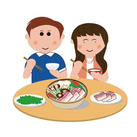Couple Eating Hot Pot Stock Vectors And Vector Art Shutterstock