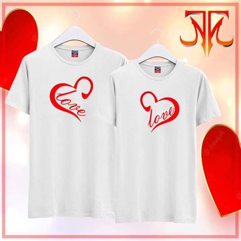 Couple T Shirt Design Love Heart Cotton Fabric Lazada Ph