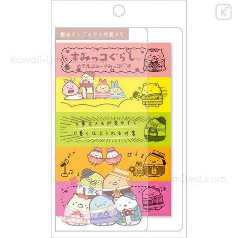 Japan San X Fluorescent Index Sticky Notes Sumikko Gurashi Hotel