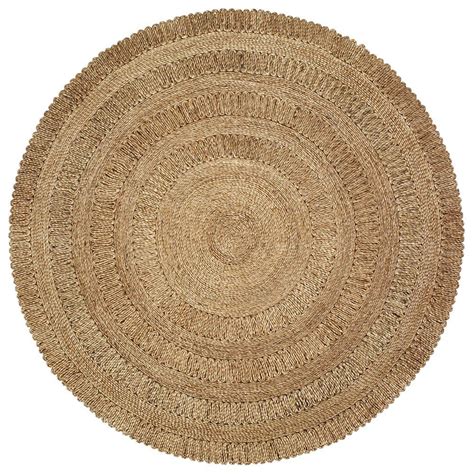 Lr Home Natural Jute Hand Braided Dandelion Daydream Gray Indoor Round