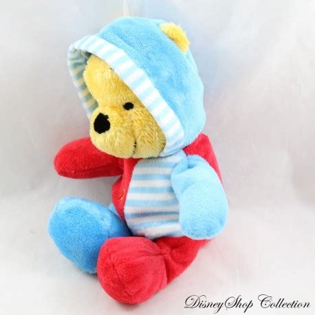 Peluche Winnie L Ourson Disney Nicotoy Pyjama Capuche Rouge Toiles