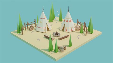 3d Model Isometric Traditional Indian Teepee Vr Ar Low Poly Cgtrader