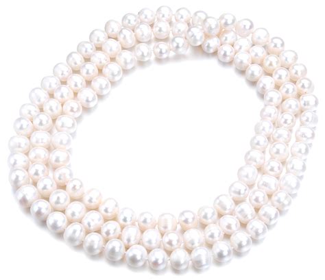 12mm Freshwater Pearl Rope Necklaces 49 LONG WHITE FRESHWATER PEARL