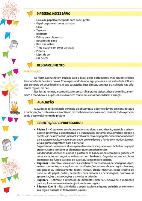 Receita Junina Para Educa O Infantil Braincp