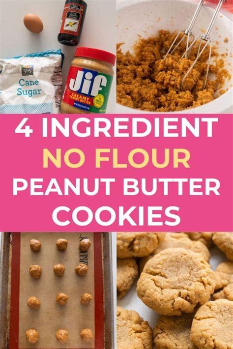 No Flour Peanut Butter Cookies With 4 Ingredients Brooklyn Farm Girl