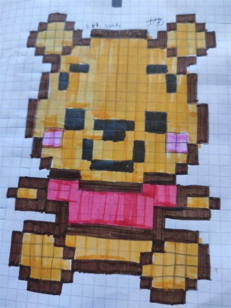 Winnie The Pooh In 2023 Pixel Art Pixel Art Grid Winnie The Pooh