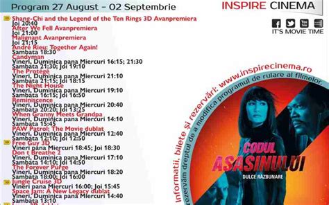 Program Cinema Inspire Alba Mall Ce Filme Vor Rula N Perioada