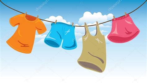 Hanging Clothes On Washing Line Stock Vector Image By ©mhatzapa 38227727