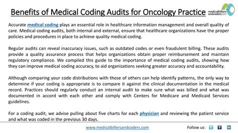 PPT Benefits Of Medical Coding Audits For Oncology Practice