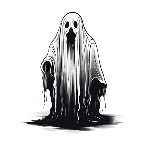 Horror Halloween Ghost Drawing for a Halloween Horror Movie Stock ...