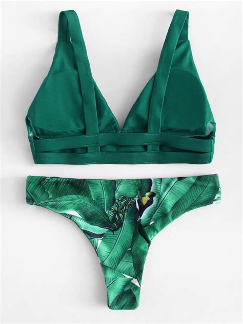 Jungle Print Bikini Set SheIn Sheinside