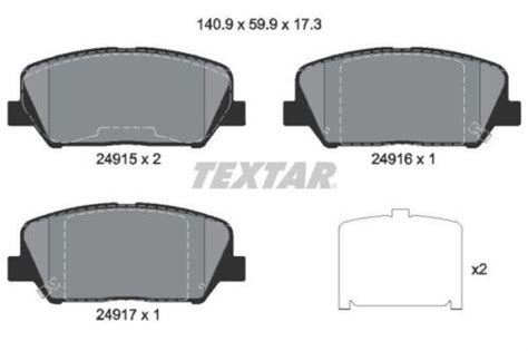 Bremsbelagsatz Scheibenbremse Textar F R Hyundai Veloster Fs