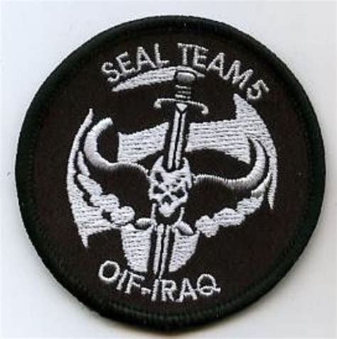 Original Seal Special Warfare Iron On Patch Seal Team 5 In Iraq From