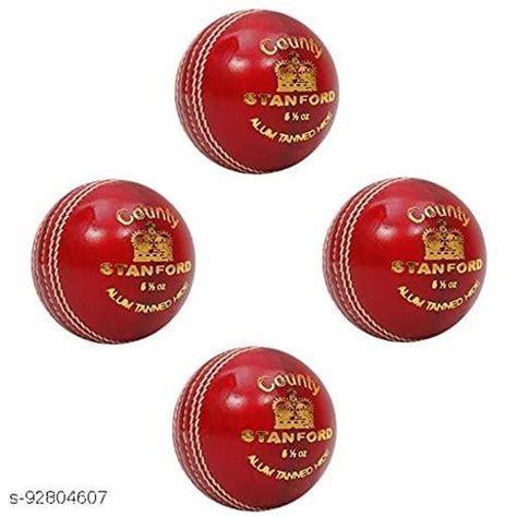 Sf County 4 Piece Cricket Leather Ball Red Pack Of 4