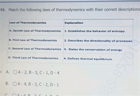 55 Match The Following Laws Of Thermodynamics StudyX