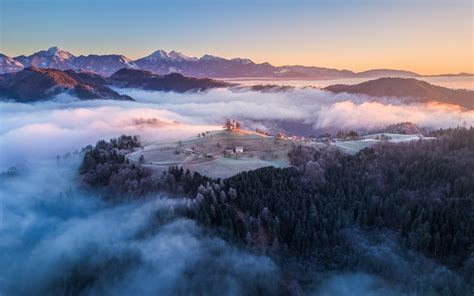 Slovenia Wallpaper 4K, Landscape, Hilltop, Mountains
