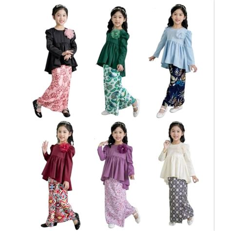 Baju Kurung Bunga Batik Budak Perempuan Tahun Baju Peplum Baby Girl