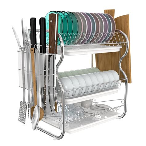 Buy 3 Tier Dish Rack Dryer CHARMDI Stainless Steel Dish Drying Rack