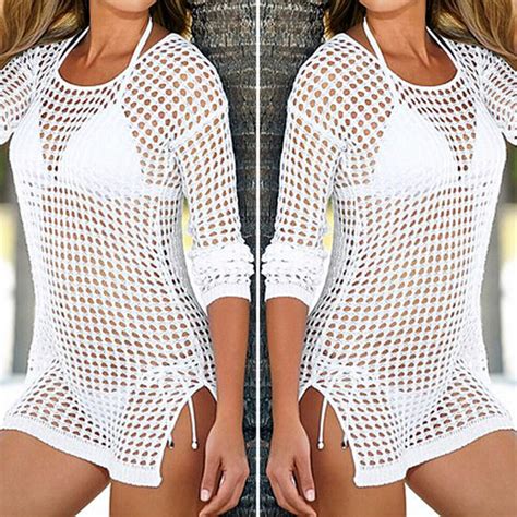 Women Sexy Swimwear Lace Crochet Bikini Cover Up Bathing Suit Summer Beach Dres Ebay