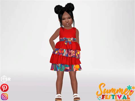 The Sims Resource Summer Festival Evangeline Cute Patterned Dress