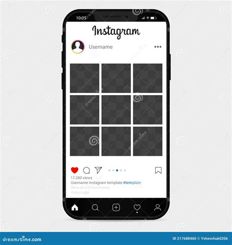 Instagram Mockup Modelo De Interface No Iphone Da Maçã Interface De