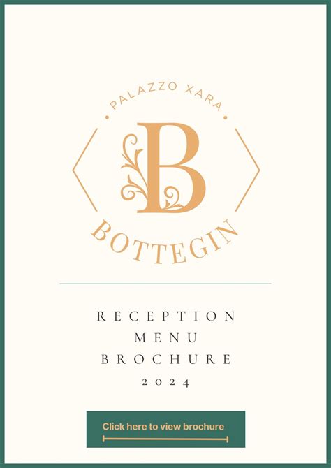 Reception Menus Bottegin Palazzo Xara