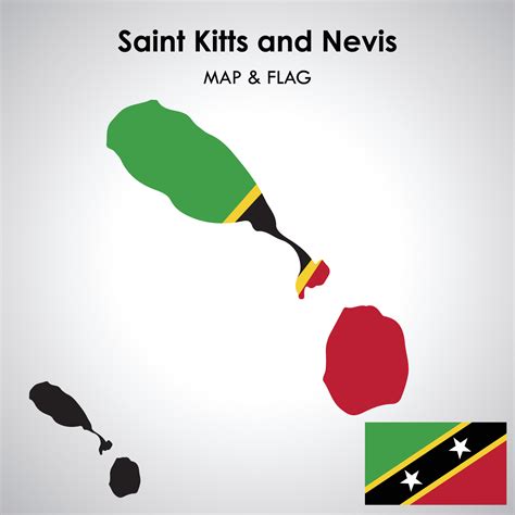 Santo kitts y nevis mapa y bandera diseño 24523439 Vector en Vecteezy