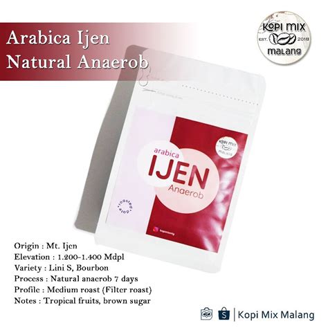 Jual Kopi Arabica Ijen Anaerob 100 Gr Kopi Mix Malang Shopee Indonesia