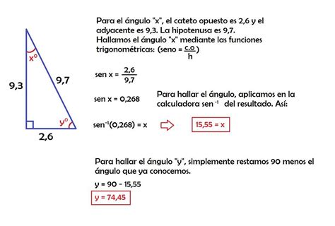 Conocidos Los Catetos De Un Triangulo Rectangulo Hallar Los Angulos