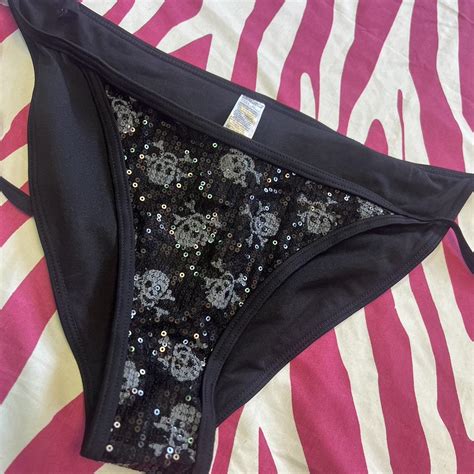The Cutest Skull Graphic Bikini Bottoms Depop