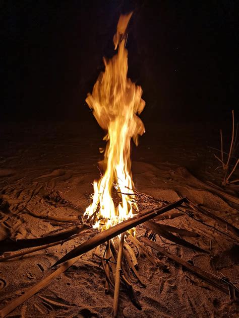 fire  sand  night  stock photo