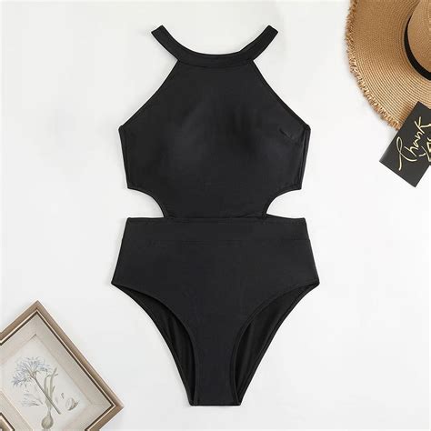 Generic 2025 New Solid One Piece Swimsuit Women Backless Sexy Bikini Hot Spring Swimwear