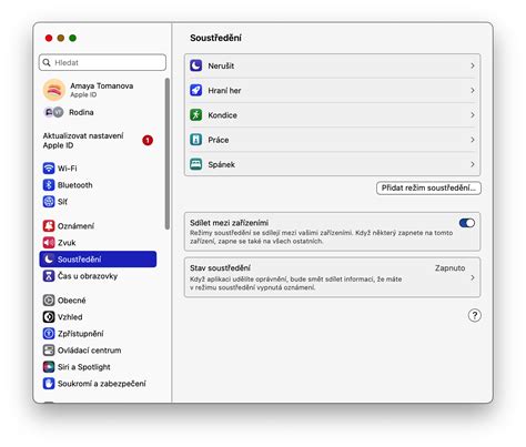 Jak z Macu sdílet režimy Soustředění Jablíčkář cz