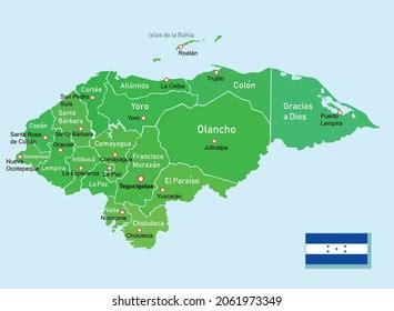 Vector Image Honduras Regions Map Stock Vector (Royalty Free ...