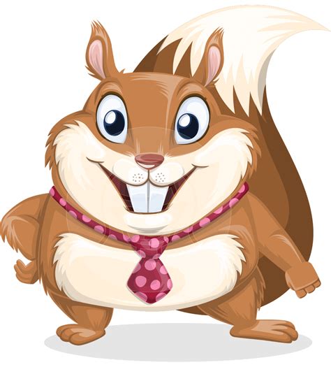 Squirrel with a Tie Cartoon Vector Character AKA Antonio | GraphicMama