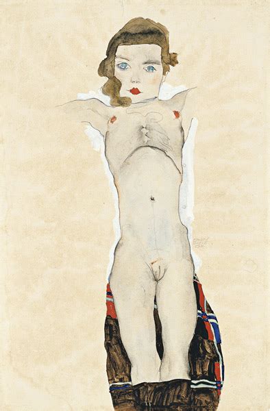 Nude Girl With Arms Outstretched Egon Schiele