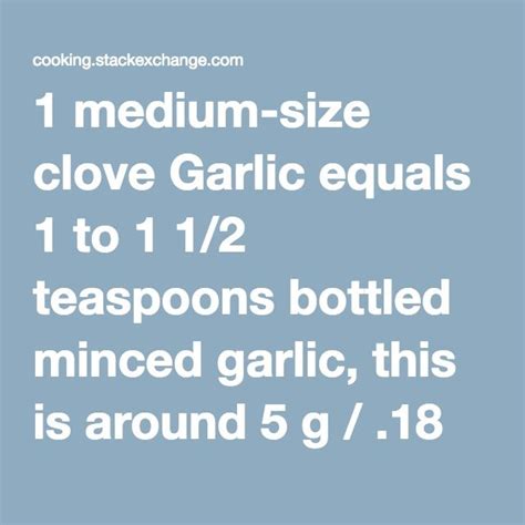 I Clove Of Garlic Is How Many Teaspoons