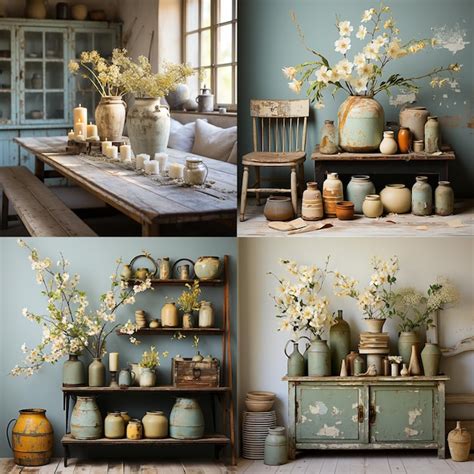 Premium Photo Still Life With Flowers And Vases In A Rustic Setting