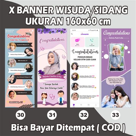 Jual Cetak Spanduk Wisuda Dengan Tiang X Banner Bahan Flexy Gsm