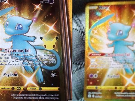 Pokémon TCG Celebrations Gold Shiny Mew Full Art Secret Rare 25th 025