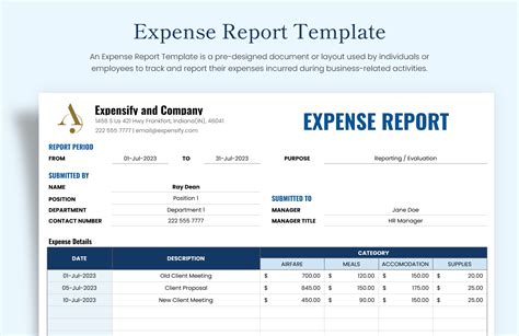 Expense Report Template in Excel, Google Docs, Google Sheets - Download ...