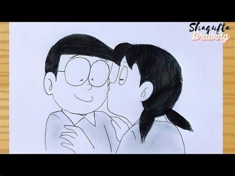 How to Draw Nobita Shizuka Romantic moment - pencil sketch / Doraemon ...