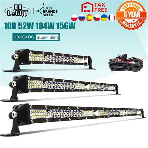 Co Light D Inch W W W Led Work Light Bar Combo X