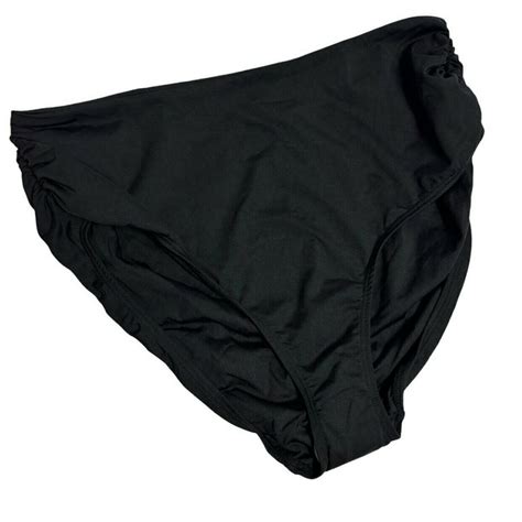 ANNE COLE SWIMWEAR STYLE MYMB BLACK SWIMMING WOMEN BIKINI BOTTOM LARGE NEW