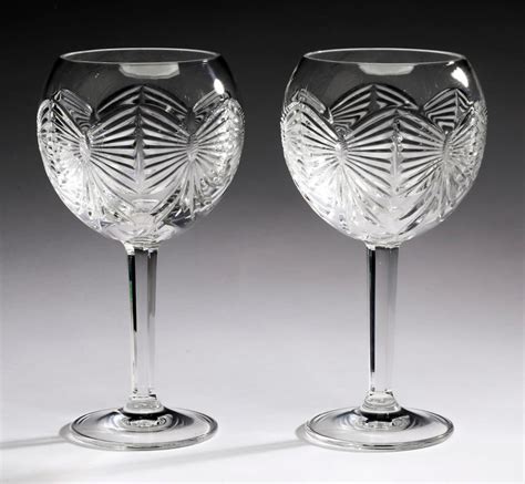 Pair Of Waterford Crystal Wine Glasses 8h