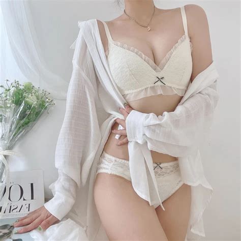 French Underwear Women S Lingerie Thin Section Without Steel Ring Small Chest Push Up Bra Set