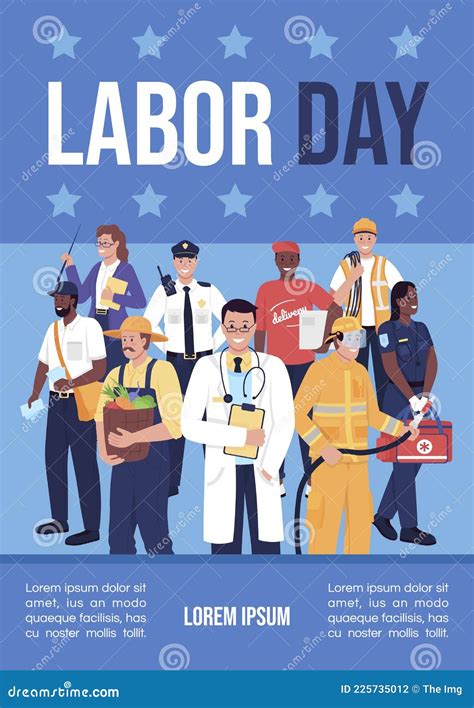 Labor Day Poster Flat Vector Template Stock Vector Illustration Of