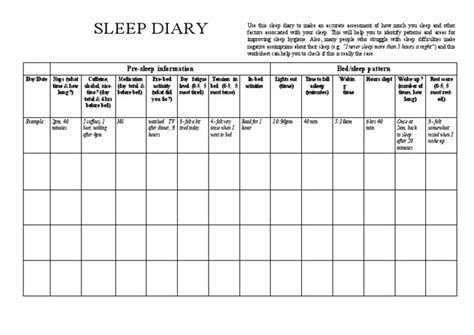 Sleep Diary | PDF | Sleep | Psychology