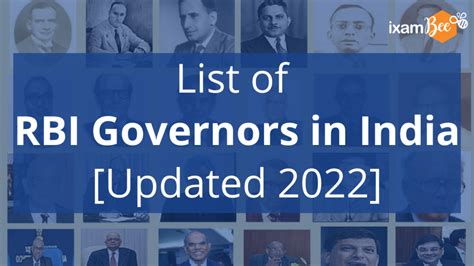 List Of Rbi Governors Reserve Bank Governors Name And Tenure